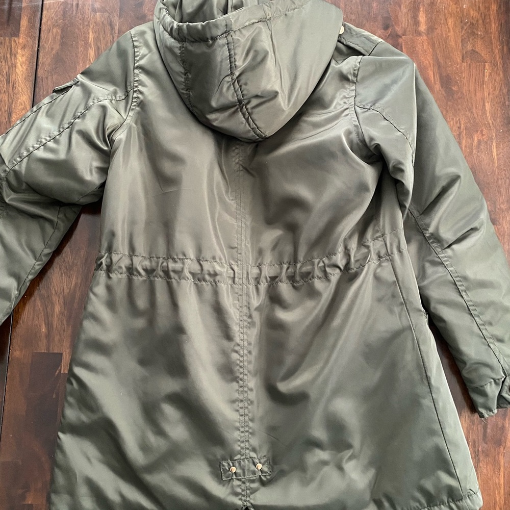 Olive Green Utility Jacket with Hood - Picture 6 of 6